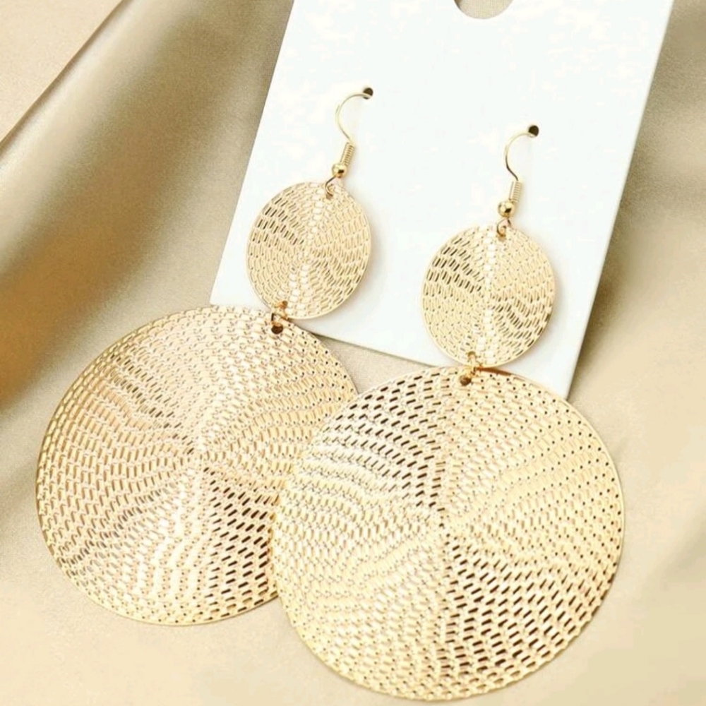 Long golden earrings